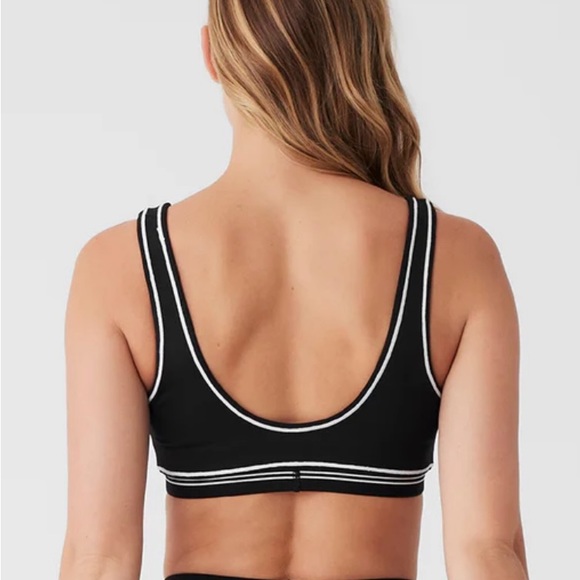 Alo Yoga NWT Airbrush Heart Throb Sports Padded Bra Black/White Size S - Picture 2 of 11